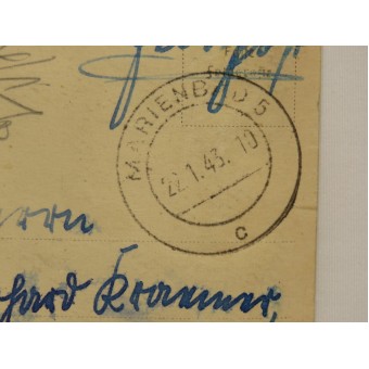 Luftwaffe -postikortti Oberleutnant Philipps harvinaisella leimalla. Espenlaub militaria